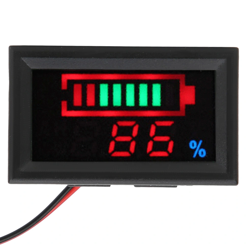 YB27VE Electric Car Digital LED Voltage and Electricity Dual Meters Tester Battery Power Display Voltage Meter(Lead Acid Battery 96V)