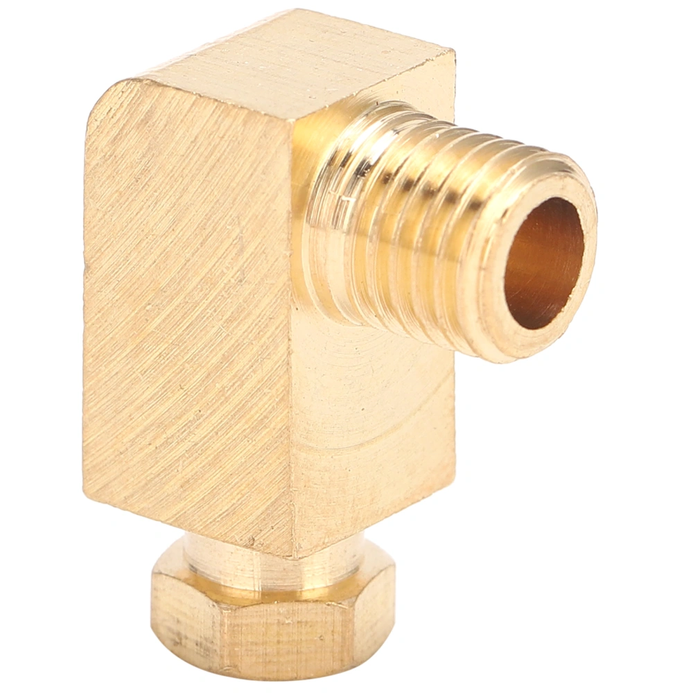 Brass 90 Degree Elbow Compression Tube Pipe Fitting Connector Adapter for Oil Lubrication SystemPL408 4mm / 0.16in M8 x 1