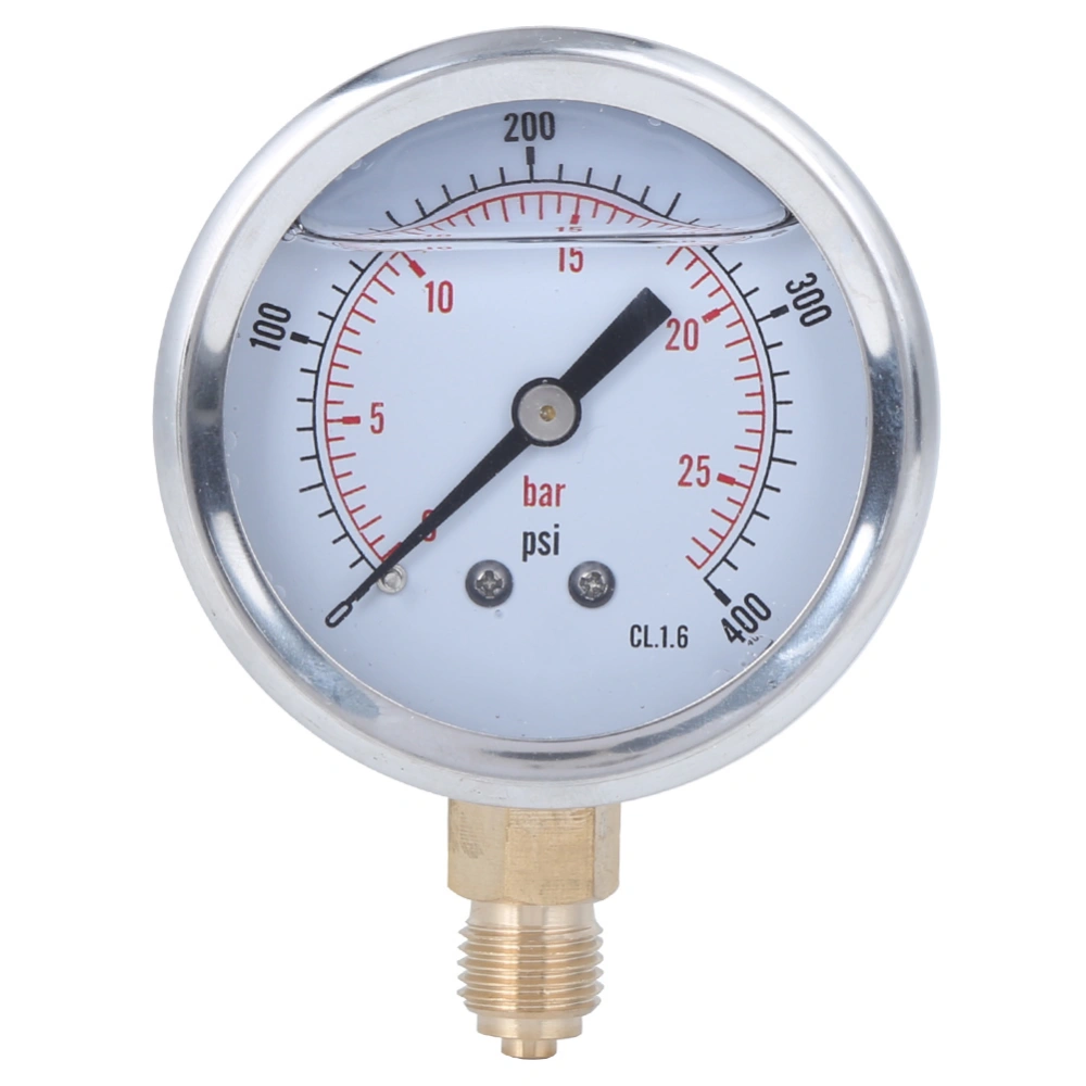 TS PGG604-25bar 1/4BSP Y60 High Accuracy Oil Filled Pressure Gauge Meter 0-25bar 0-400psi