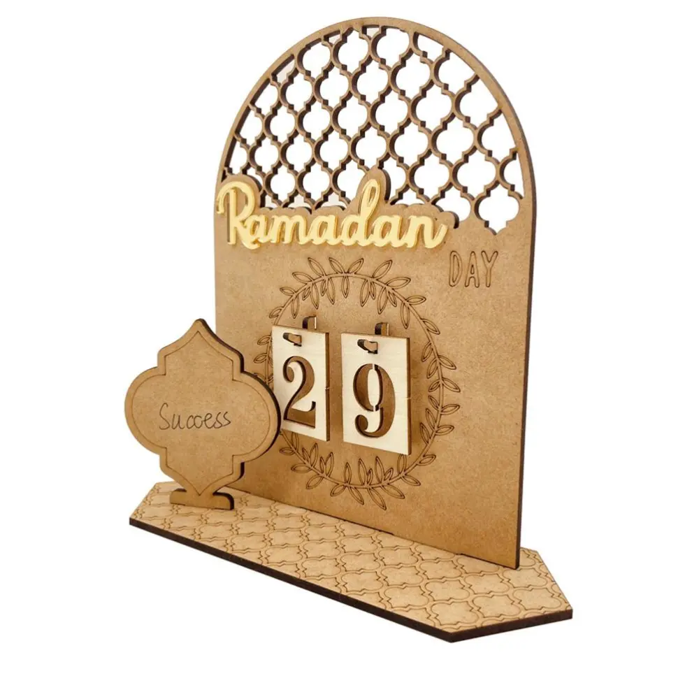 Ramadan Decorations Wooden Ramadan DIY Countdown Calendar Ornament Prayer Eid Ramadan Table Decoration for Festival Party Supplies