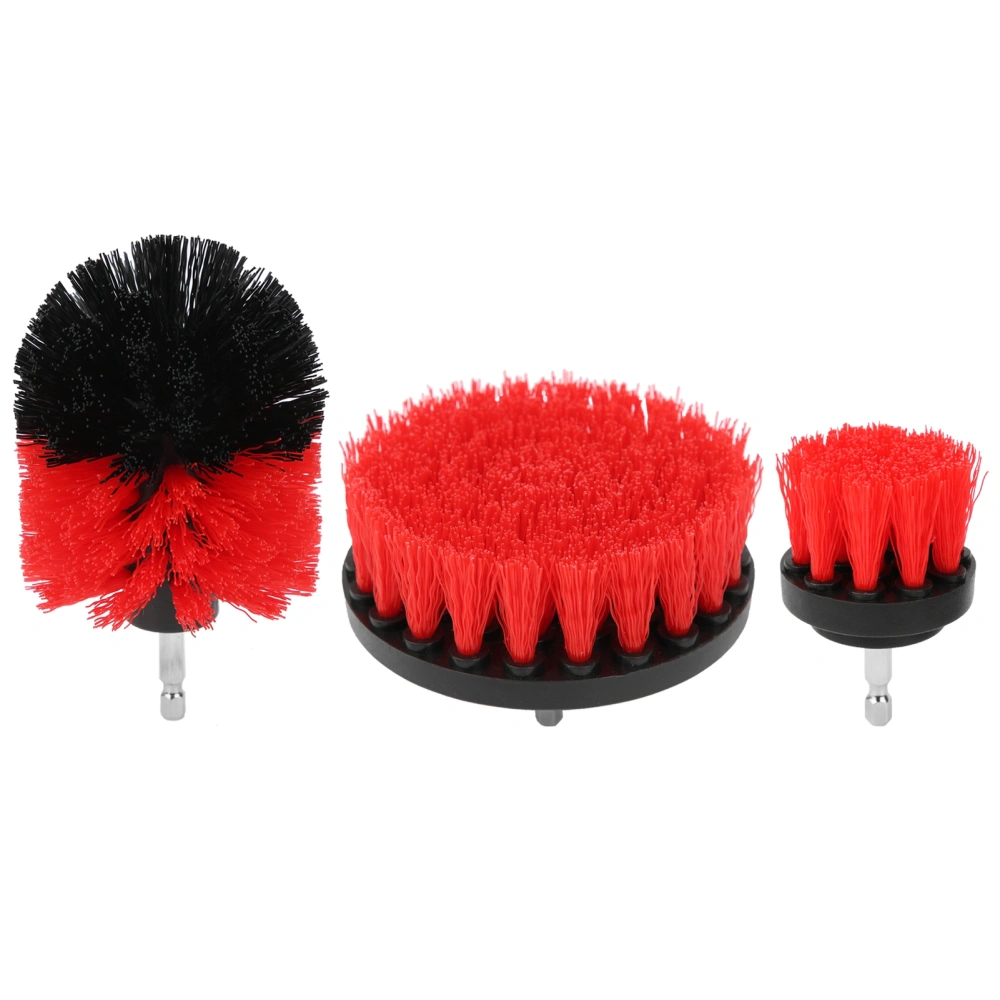 Drill Brush Attachment Power Scrubber Kit All Purpose Industrial Cleaning Tool Red