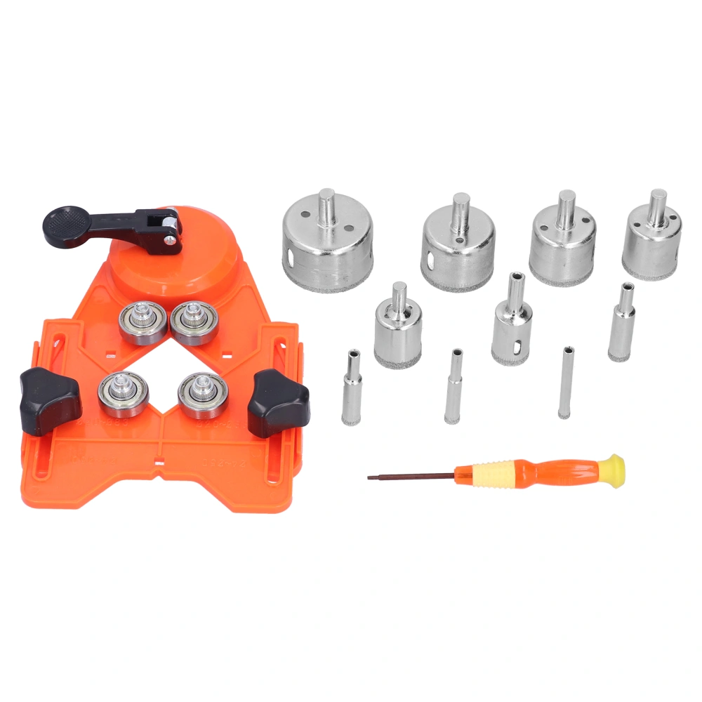 Hollow Drill Hole Saw Set Diamond Drilling Bits Tile Opener with Guidance Fixture for CeramicOrange