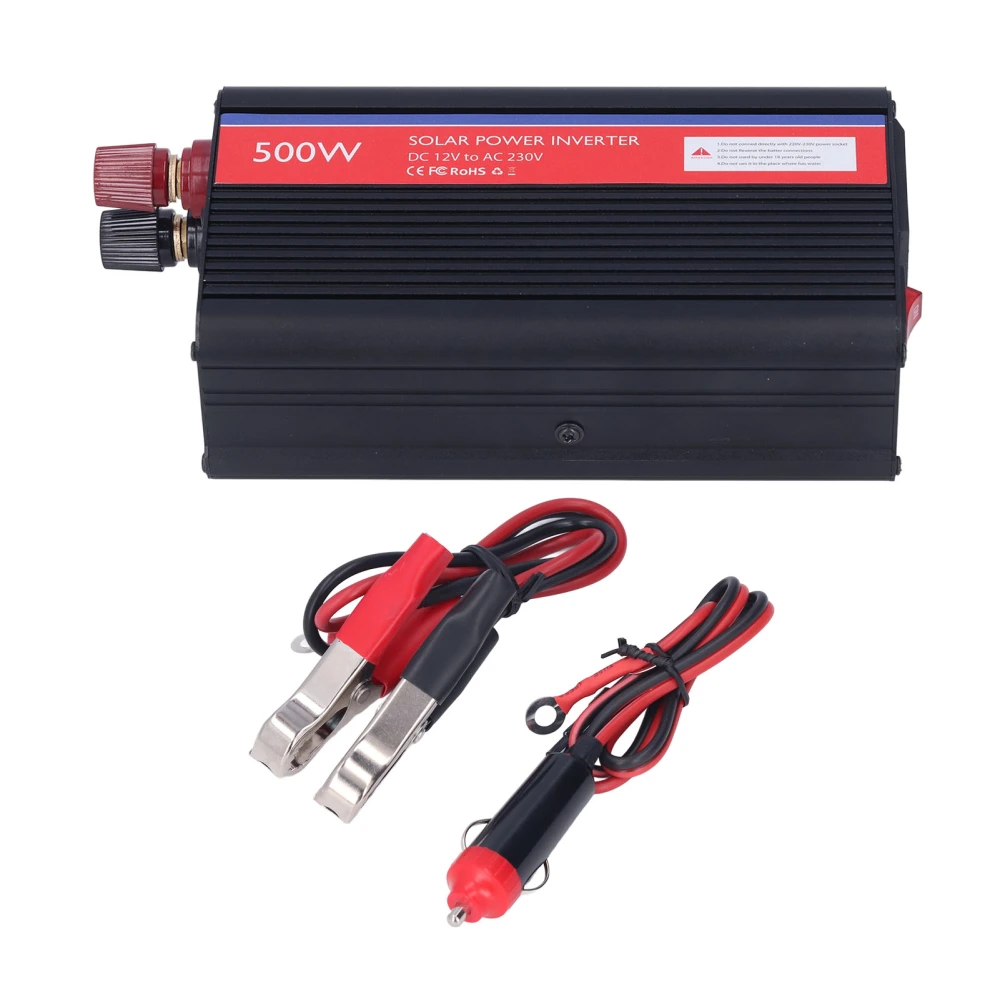 Power Inverter 12V DC Input AC Output 500W Converter Safe Protection for Car Appliance