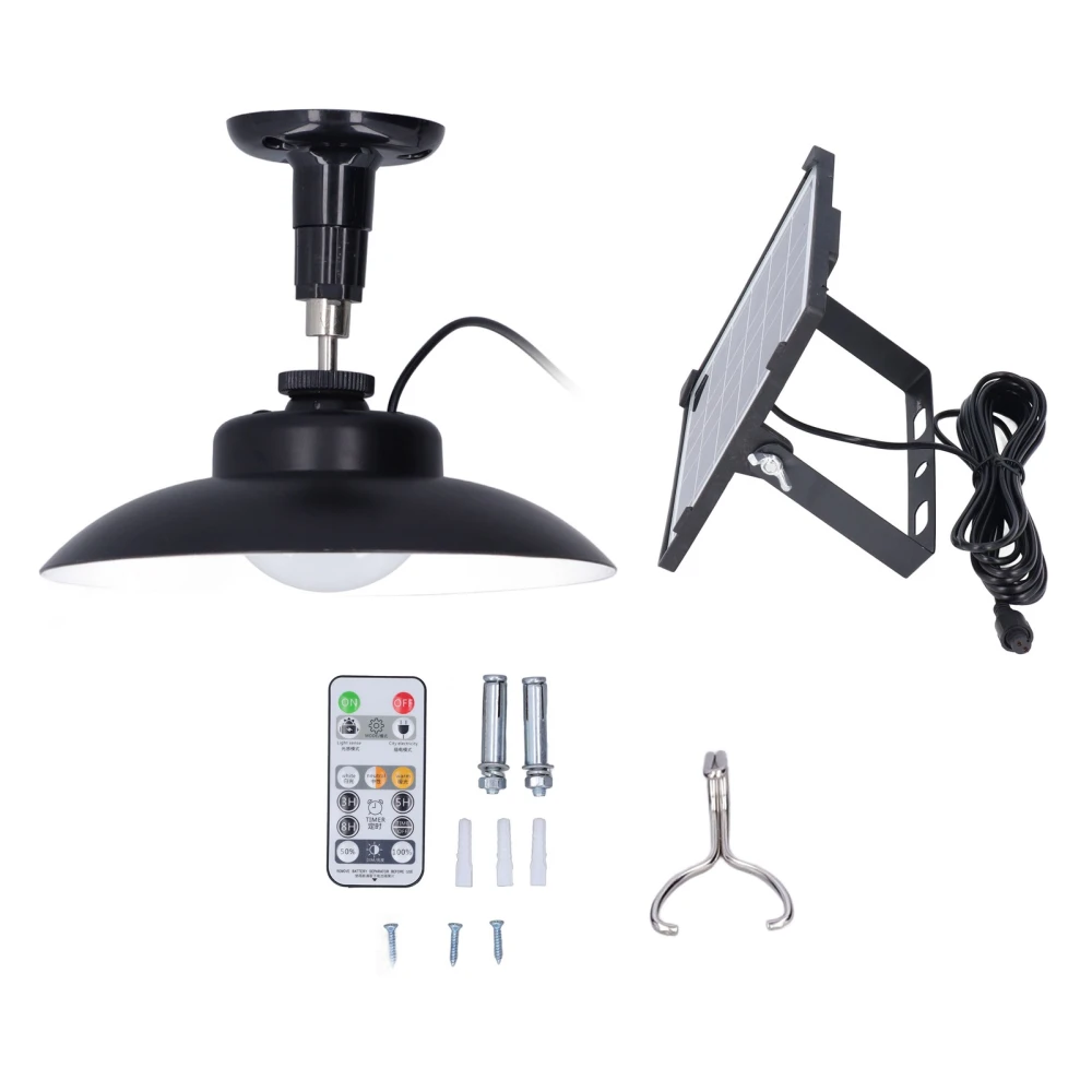 Solar Panel LED Lamp 270° Adjustable Outdoor IP65 Waterproof Round Light with Remote Control