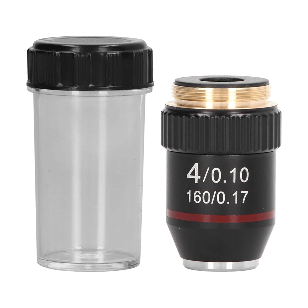 Achromatic Microscope Objective 4X High Magnification Lens 20.2mm Interface Thread Standard RMS