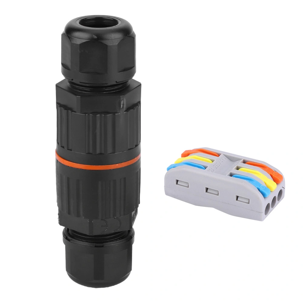 IP68 Waterproof Junction Box Outdoor Lamp Electrical Cable Connectorwith 3-Pin Quick Connector