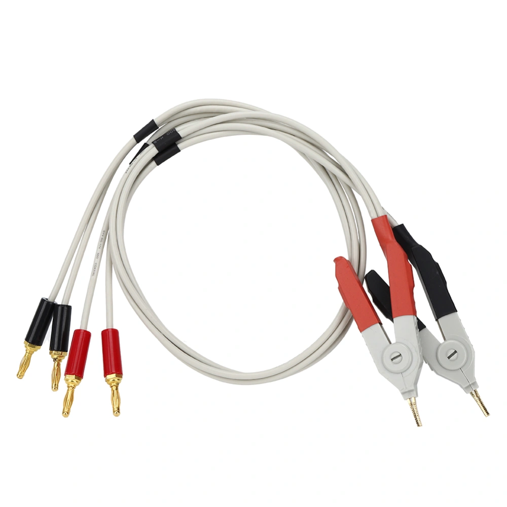 4-Terminal Electronics Test Lead Digital Bridge Test Clip Low Resistance Testing Clip Cable