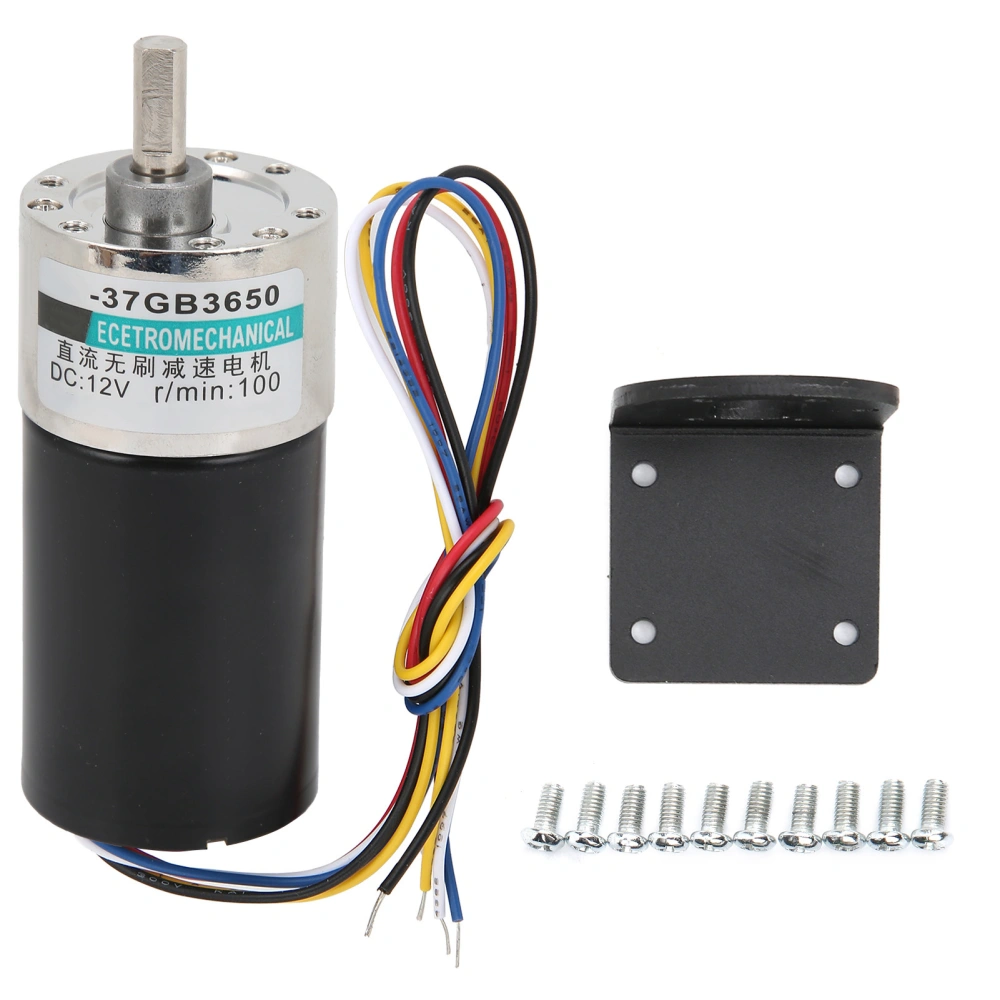 DC Brushless Motor Speed Reducer with Bracket CW CCW 12V for HighAccuracy Measuring Instrument(100rpm/min )