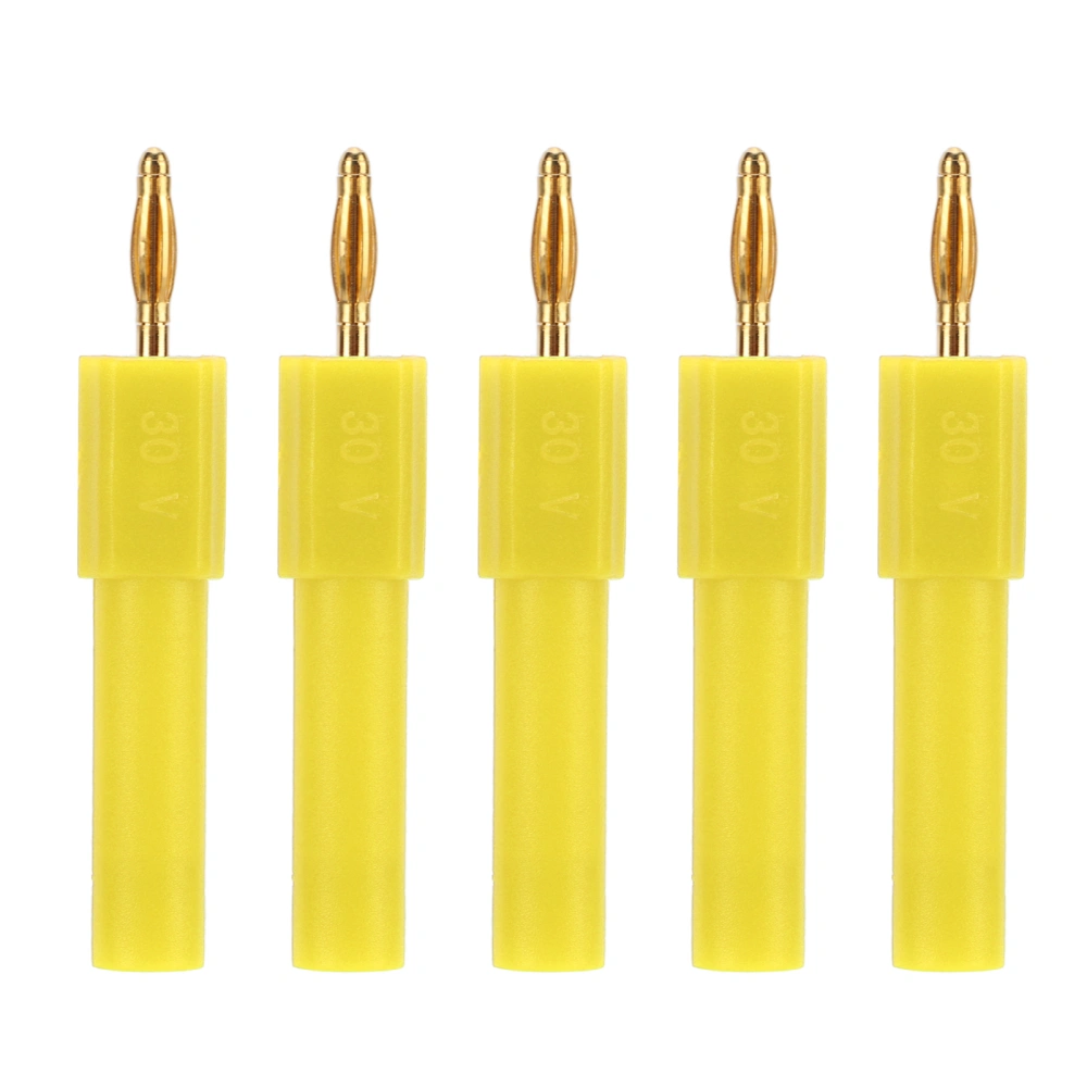 5Pcs Convert Banana Plug Strong Connectivity Good Conductivity 2mm to 4mm Conversion Banana PlugYellow