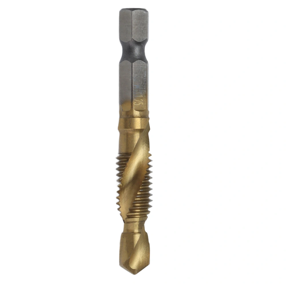 Tap Drill Bits Hex Shank Titanium Coated Metric Screw Combination Tapping Bit for WoodM8