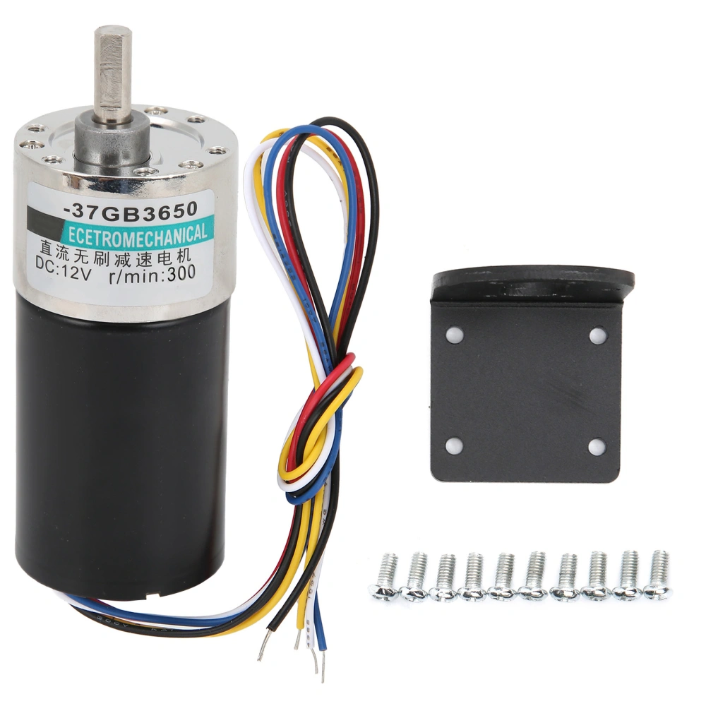 DC Brushless Motor Speed Reducer with Bracket CW CCW 12V for HighAccuracy Measuring Instrument(300rpm/min )