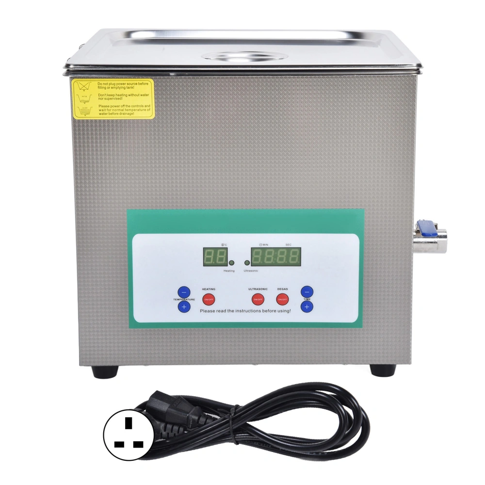 15L 360W Ultrasonic Cleaner Stainless Steel Timer Industrial Parts Cleaning Machine DK‑615HTDUK Plug 200‑240V 50Hz