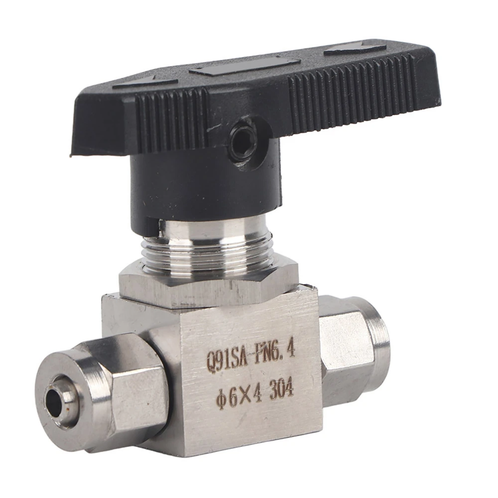 Straight In Ball Valve 304 Stainless Steel Quick Twisting Ball Valve for Water Air Pipe(6 x 4mm )