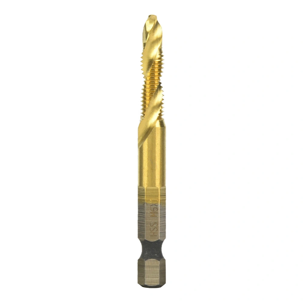 HSS 6.35mm Hex Shank Tap Drill Bit Through-Hole Inner Chip Removal Tap Drill 15mm(M6)