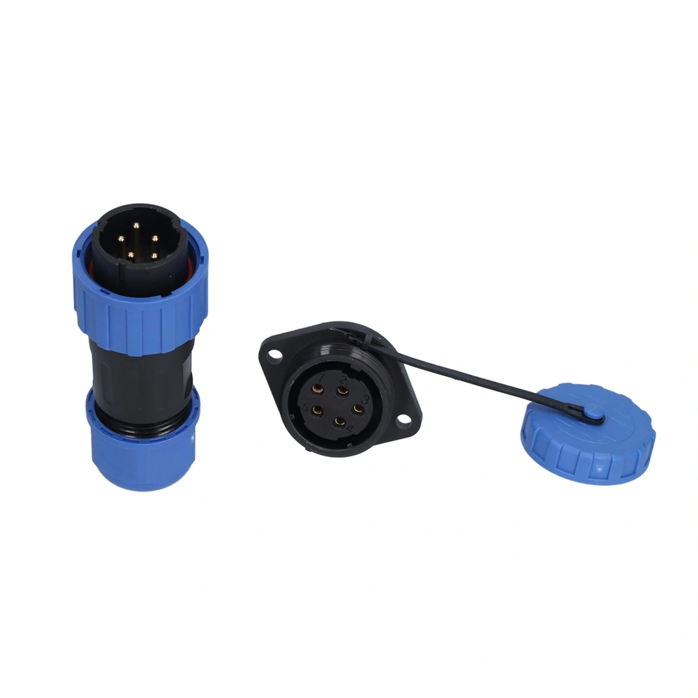 IP68 Waterproof Plug Socket Flange Butt Terminal Aviation Power Connector 250V 612mm LP20(5 Pin )