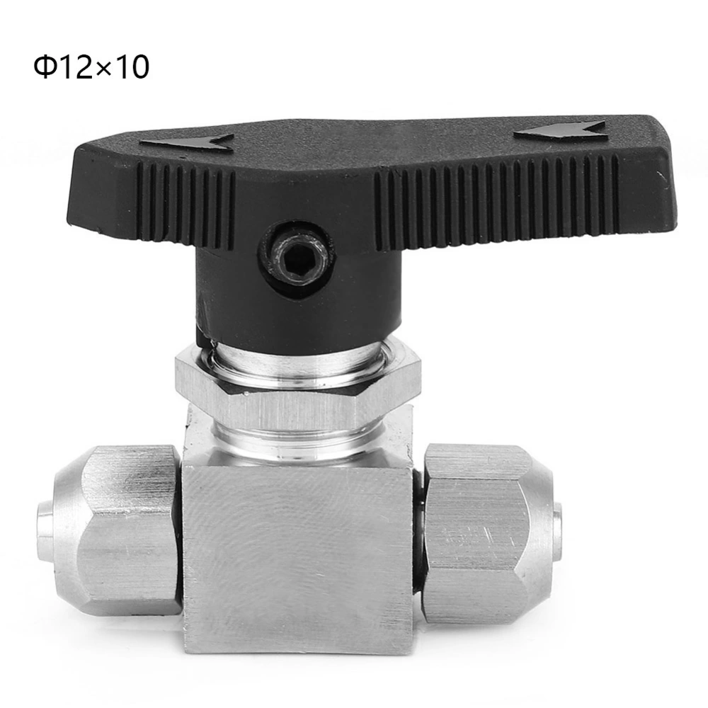 Straight In Ball Valve 304 Stainless Steel Quick Twisting Ball Valve for Water Air Pipe(12 x 10mm )