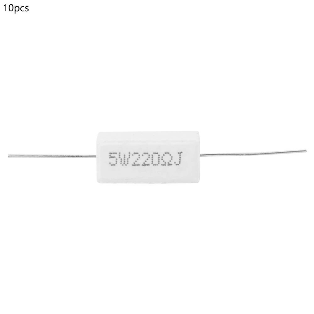 10Pcs Cement Resistor Power Resistance 5% Electronic Components 5W(220R)