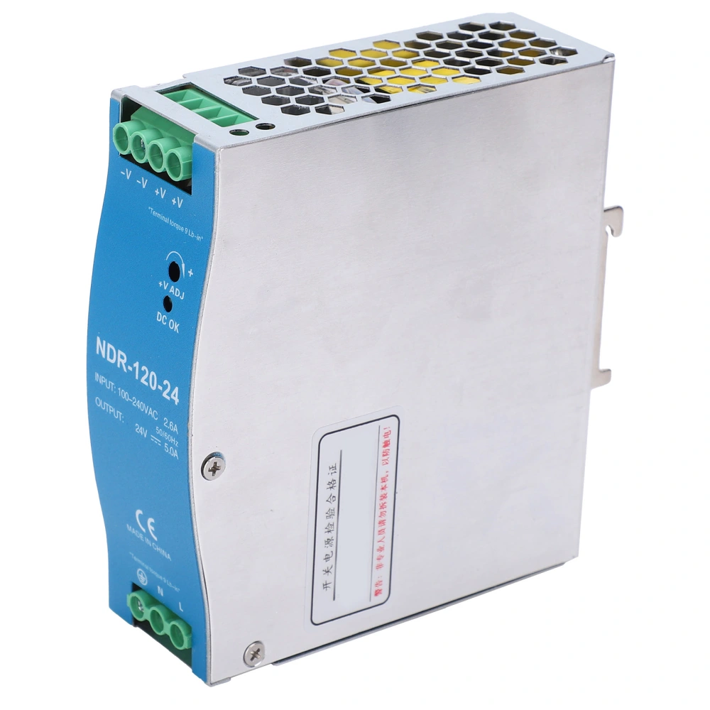 BERM Switching Power Din Rail Guide for Industrial PLC 100-240VAC 120W 24V NDR-120-24