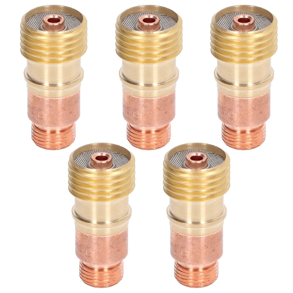 5Pcs 3/32in Gas Lens Collet Body Metal Welding Connector Replacement for Tig WP‑17 18 26