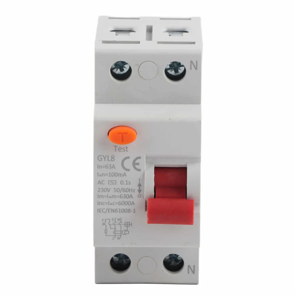 2P Residual Current Circuit Breaker Leakage Protection Electrical Equipment 25A/40A/63A 230VAC63A