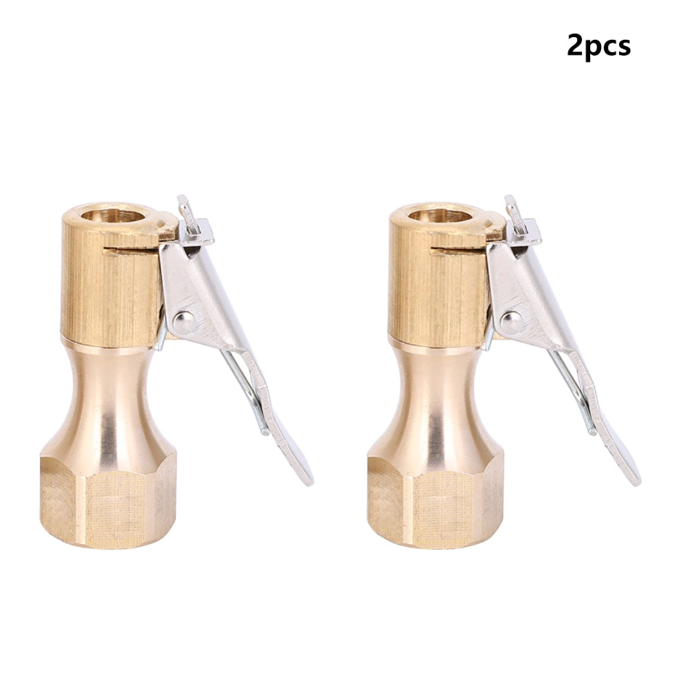 2PCs 1/4 Inch Internal Thread Pump Nozzle All Copper Clip Air Chuck Valve Clip Connector Bicycles Accessory(1/4 Inch )