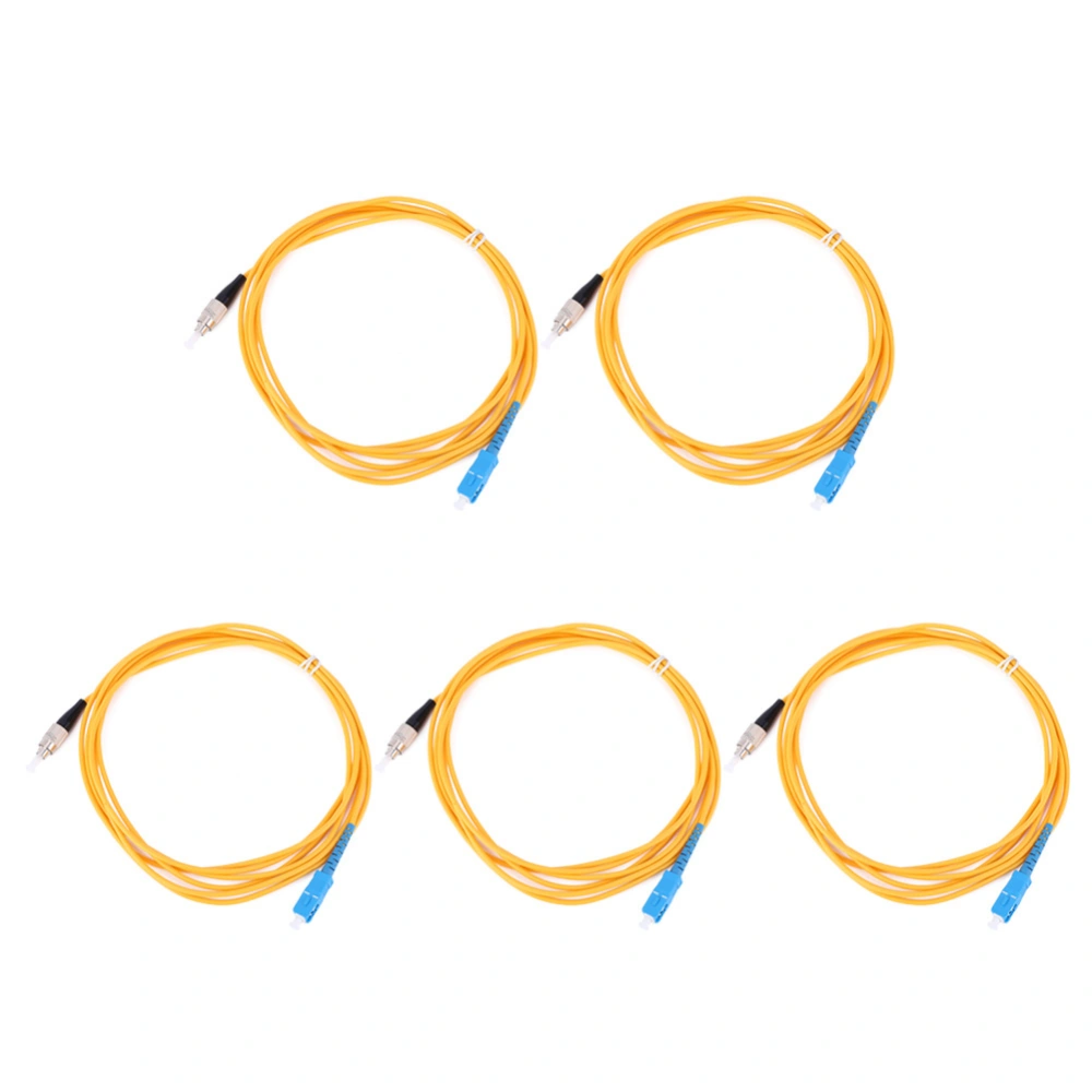 5PCS Fiber Jumper SC FC Single Mode Core Fiber Optic Cable 3M for Network Transmission