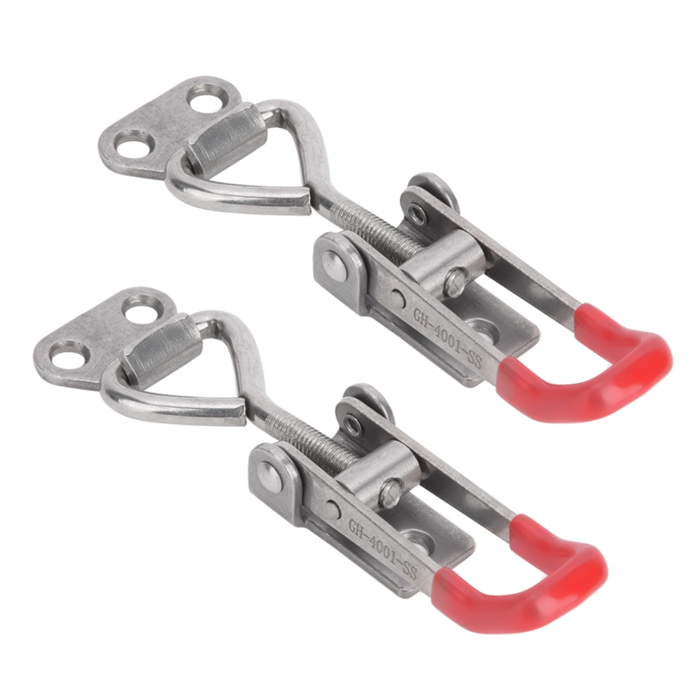 2Pcs Toggle Clamp Clip 304 Stainless Steel Adjustable Buckle Quick Fixture Hand Tool