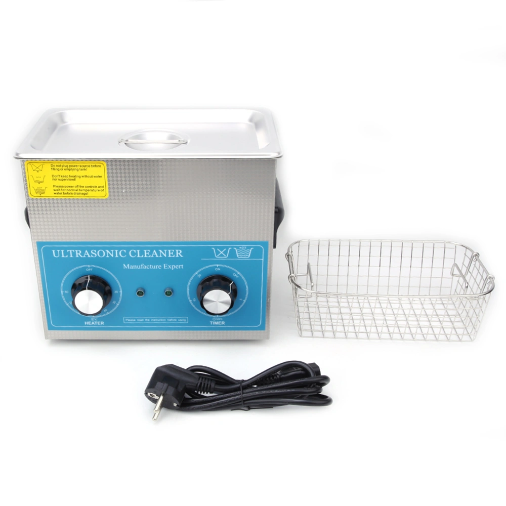 4.5L Ultrasonic Cleaner Stainless Steel Mechanical Timing Heating Lab Cleaning Supplies 240HTEU Plug 200-240V