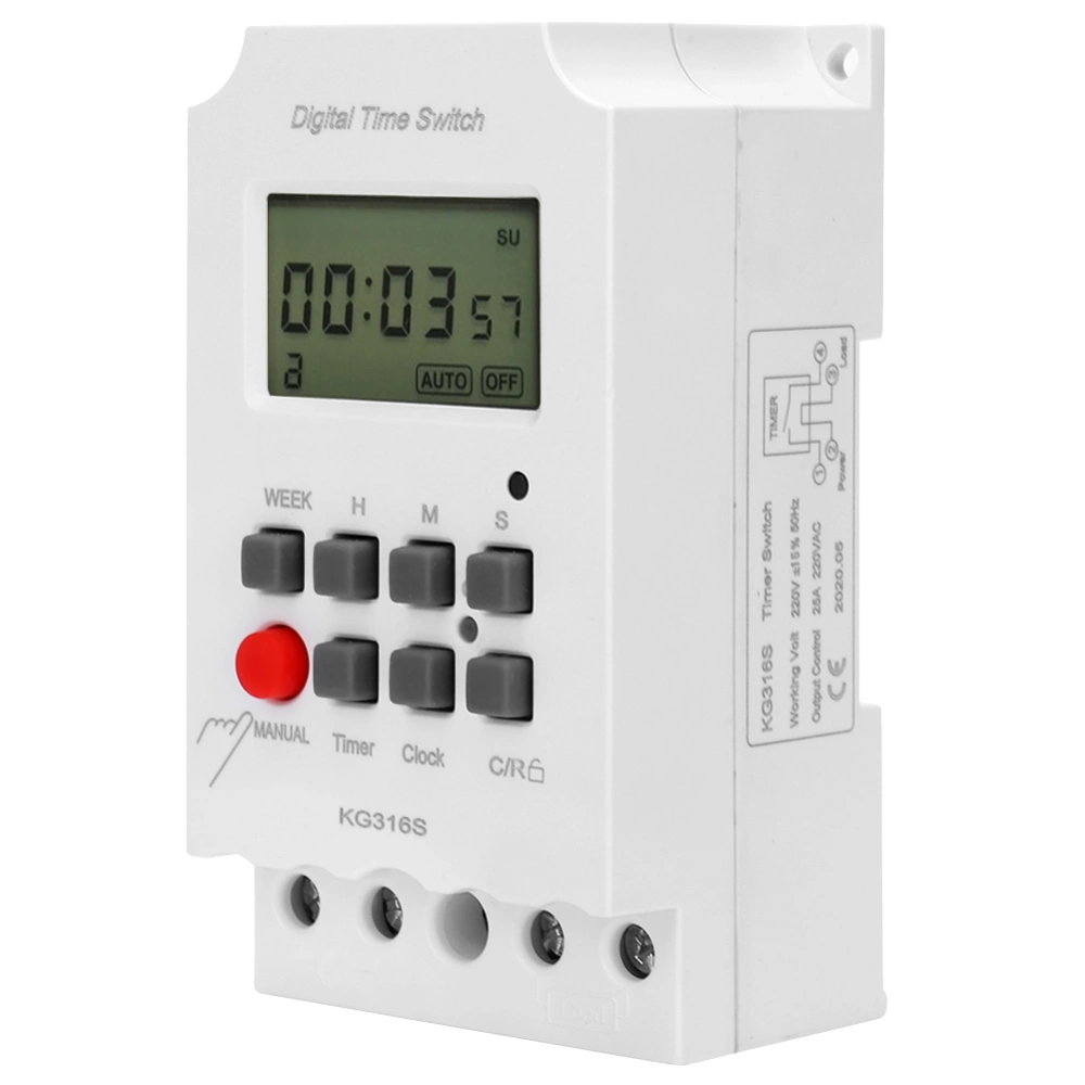 Digital Time Switch LCD MicroComputer Timer Second Control Timing 32 Groups On Off KG316S