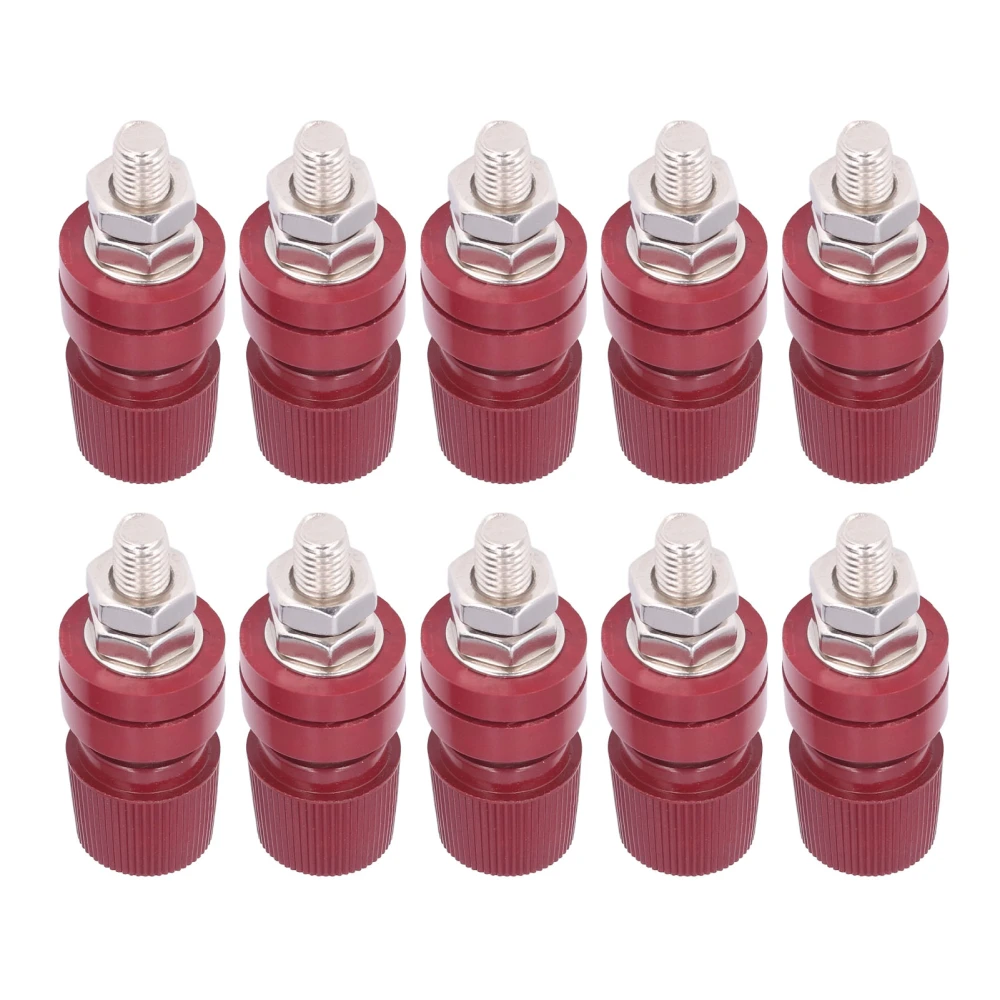 10pcs M8 Terminal Binding Post Iron Screw Inverter Terminal for Electronic InstrumentRed