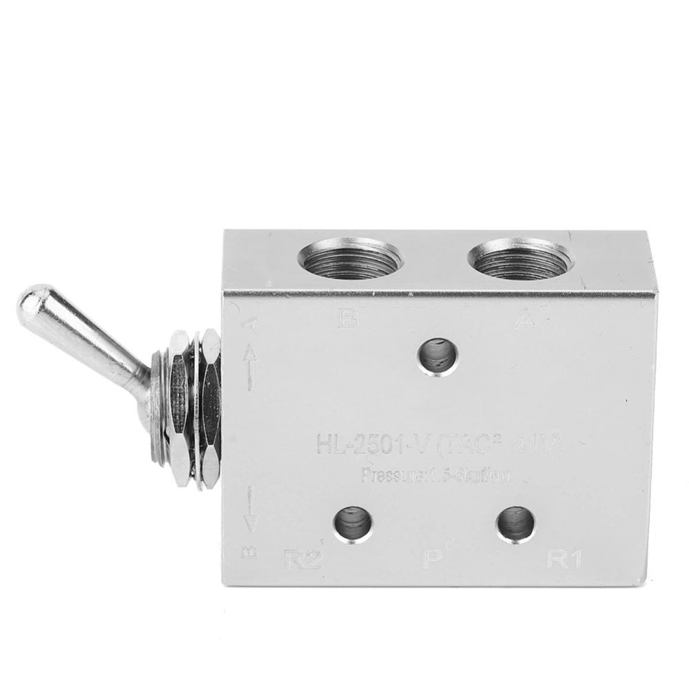 Toggle Switch Valve 2-Position 5-Way Mechanical Pneumatic Knob Switch G1/8in 1.5~8kgf/cm²