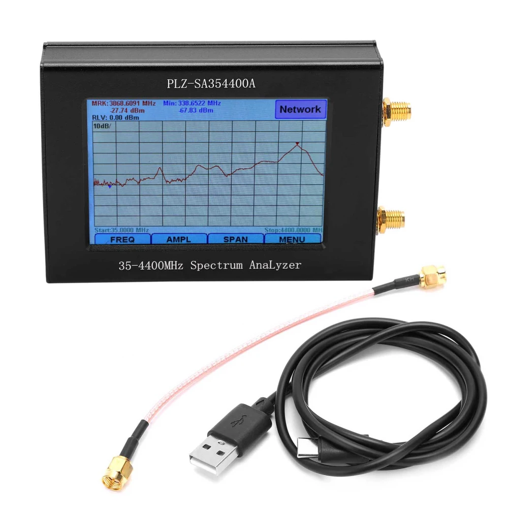 35‑4400MHz Spectrum Analyzer 3.5 Inch TFT USB2.0 USB3.0 with Tracking Source Simple Sweep Generator