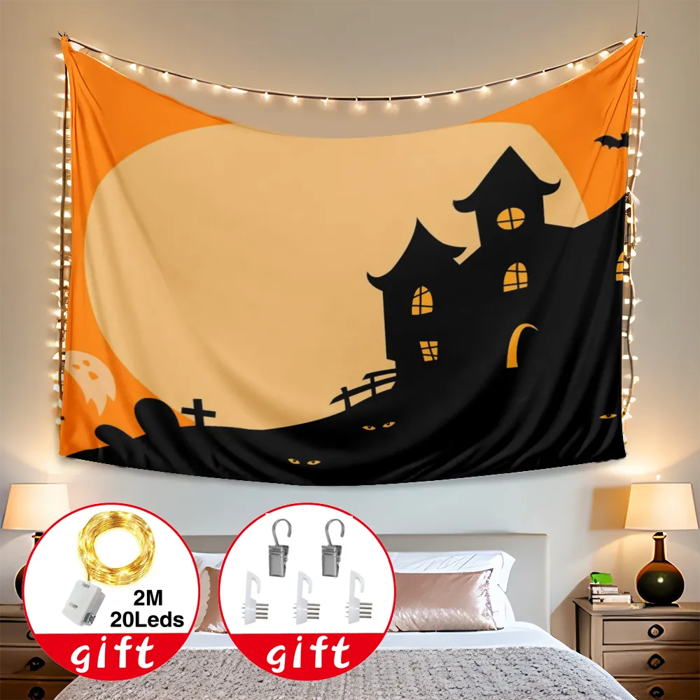 Halloween Decorative Tapestry, Broomstick Tapestry, for Bedroom Room Dorm Party Decor,#156