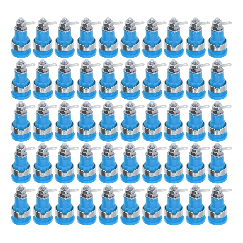 50Pcs Banana Socket 4mm Good Performance Durable Material Widely Used Electrical Test AccessoriesBlue