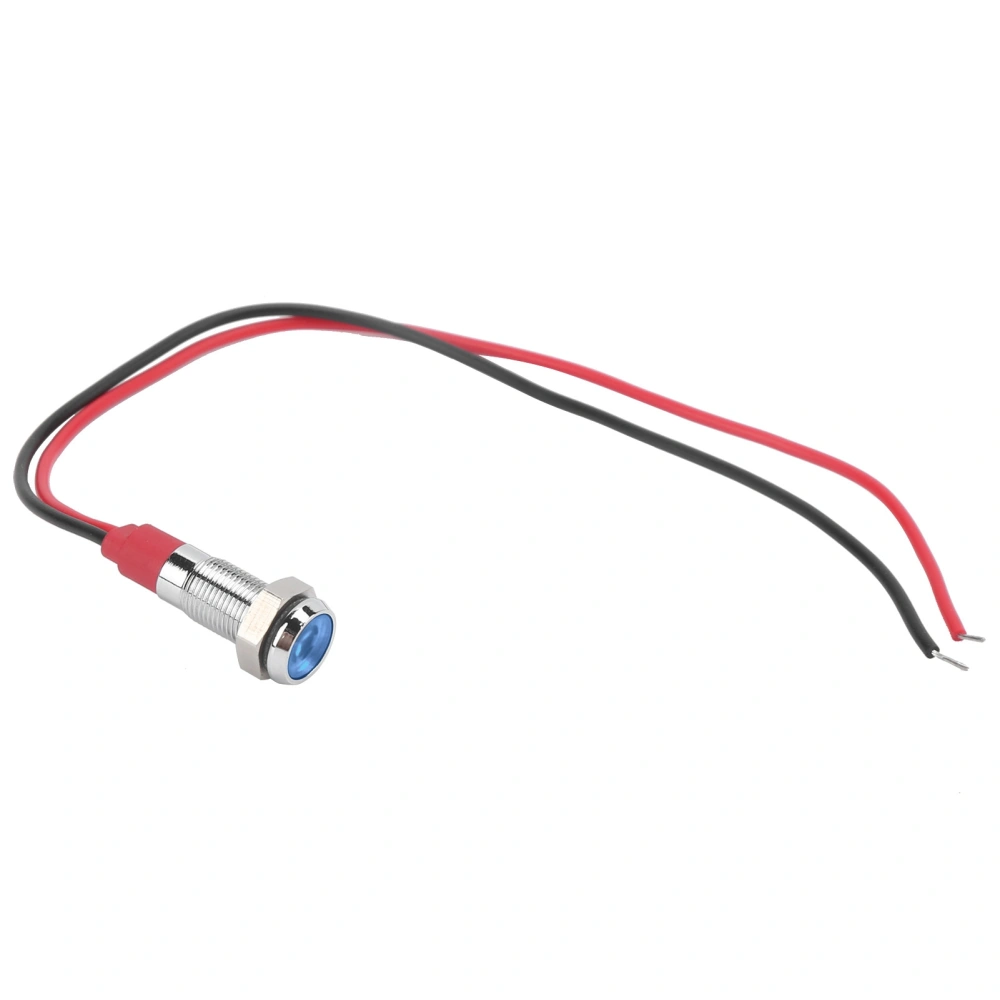 LED Metal Indicator 6mm Waterproof Signal Lamp for Pilot Car Truck Boat with Wire 6VBlue