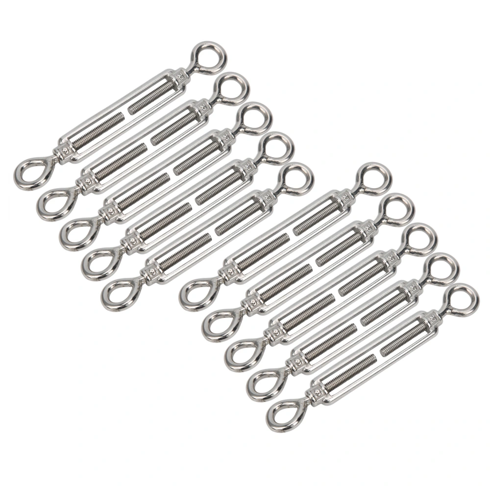 10pcs Eye and Eye Turnbuckle Wire Tensioner Strainer Stainless Steel Rope Tensioner M6