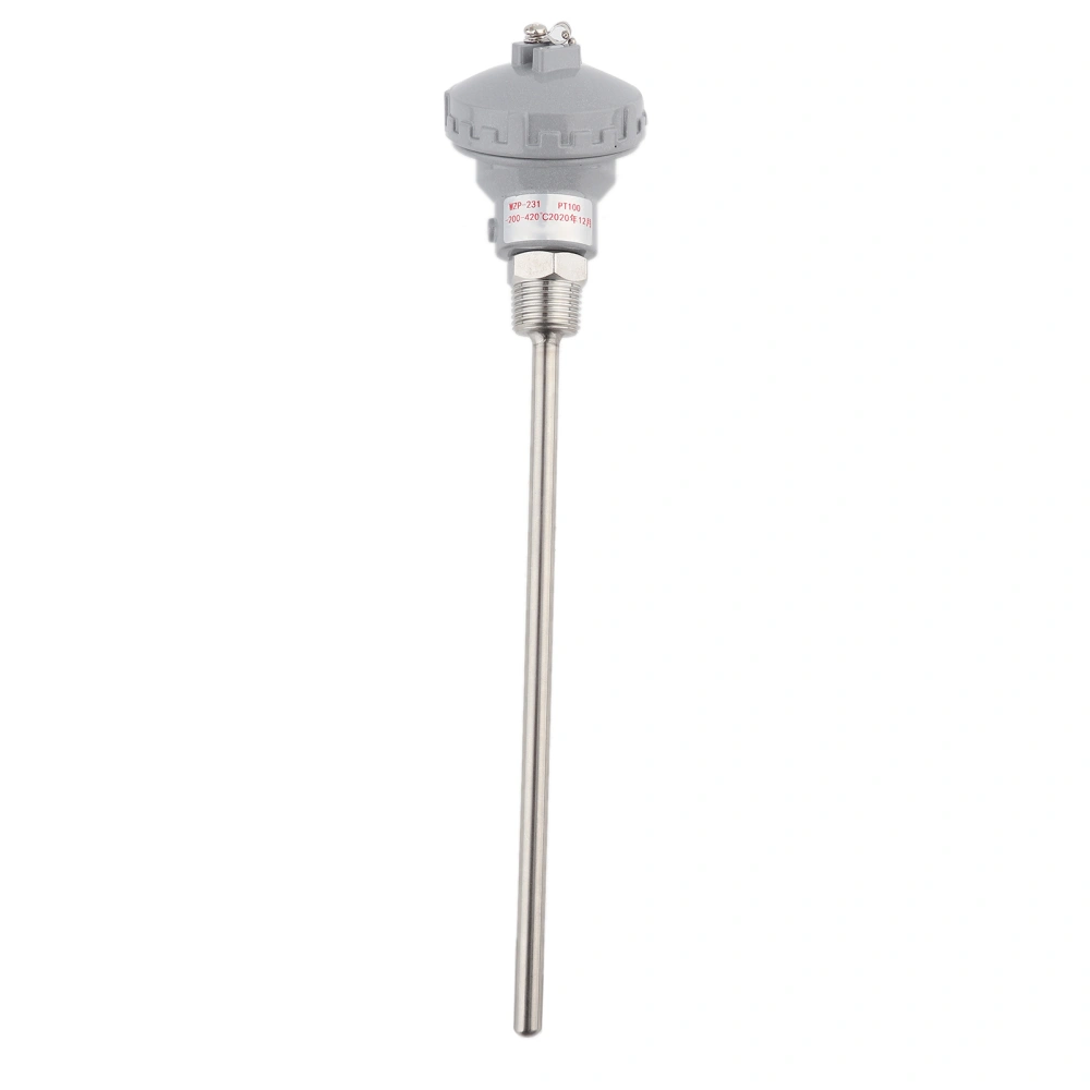 RTD PT100 Temperature Sensor Probe 1/2" NPT Thread Thermocouple Terminal Head(PT 400mm)