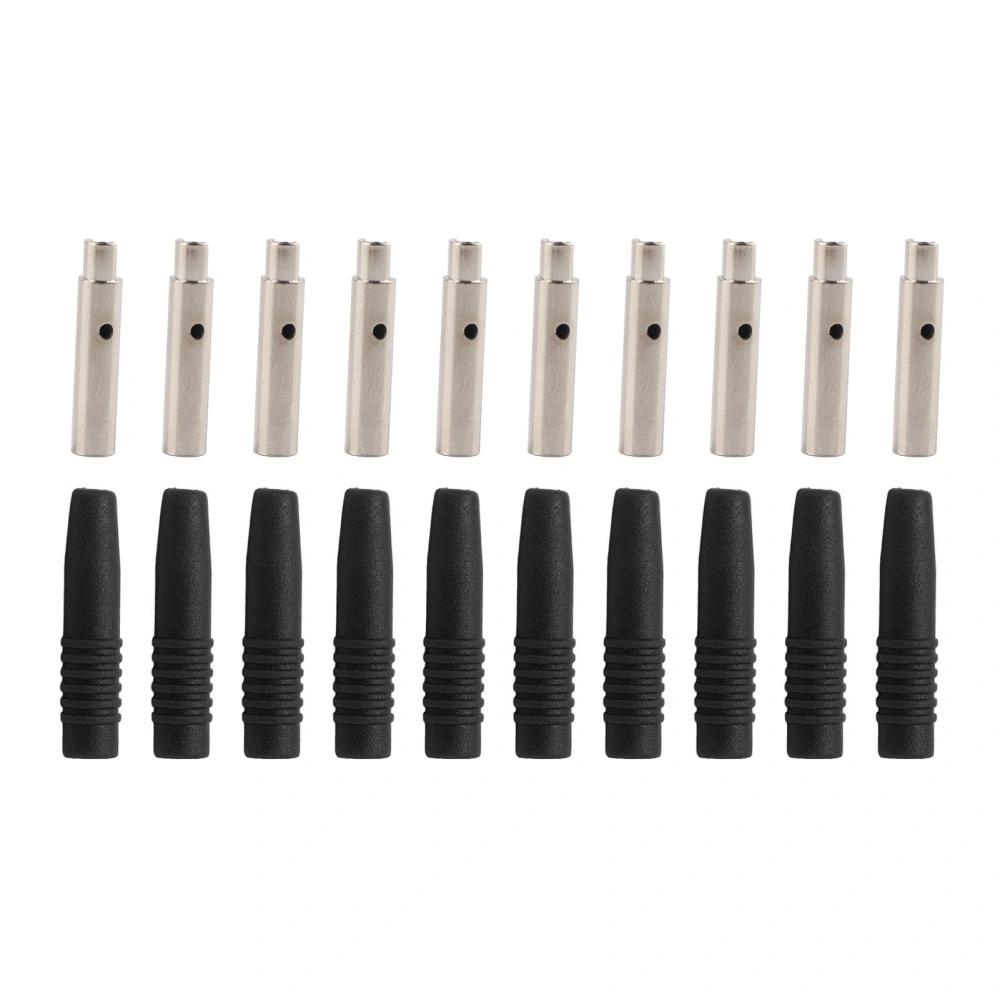 10Pcs Insulated 2mm Banana Plug Coupler with Protection Shrouded for Testing EquipmentBlack