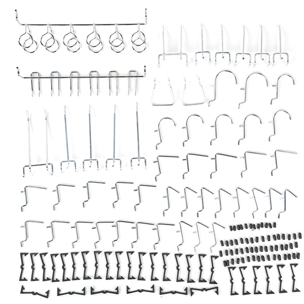 51 Pcs Pegboard Hook Nickel Plated Hanging Hook Combination Kit for Hammer Wrench Pliers