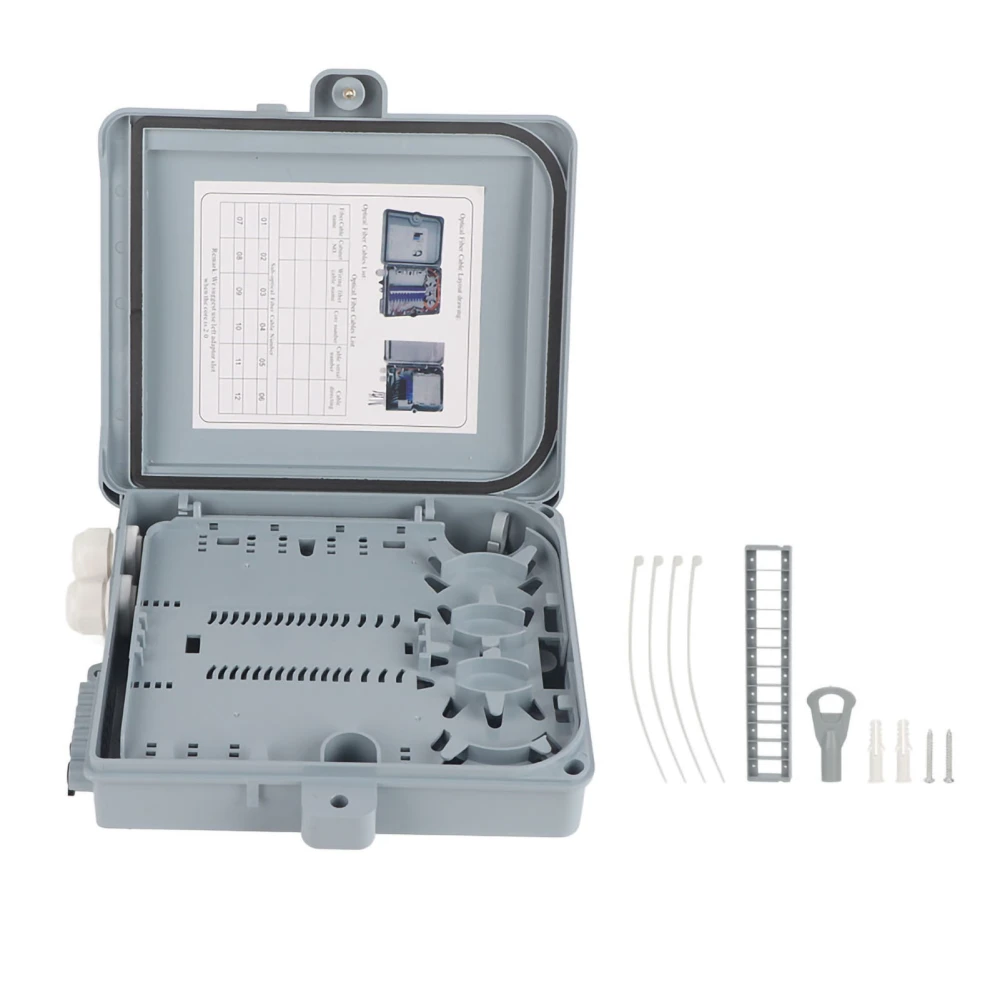 Fiber Optical Terminal Box 12 Core FTTH Fiber Optic Distribution Enclosure IP65