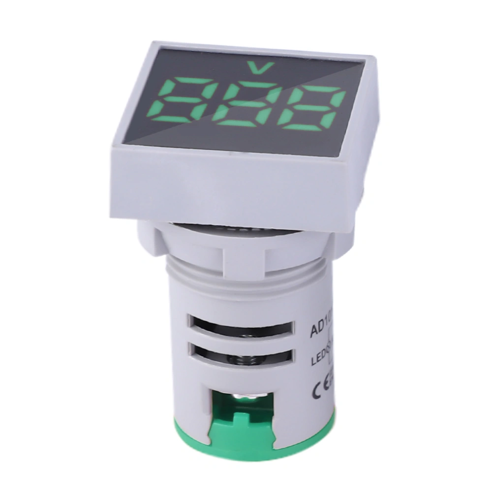 AC20-500V LED Indicator Light Mini Digital LED Display Voltmeter Square Signal Lamp(Green)