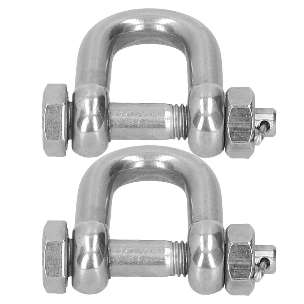 2Pcs D Ring Anchor Shackle Screw Pin 304 Stainless Steel with Insurance Hardware M10