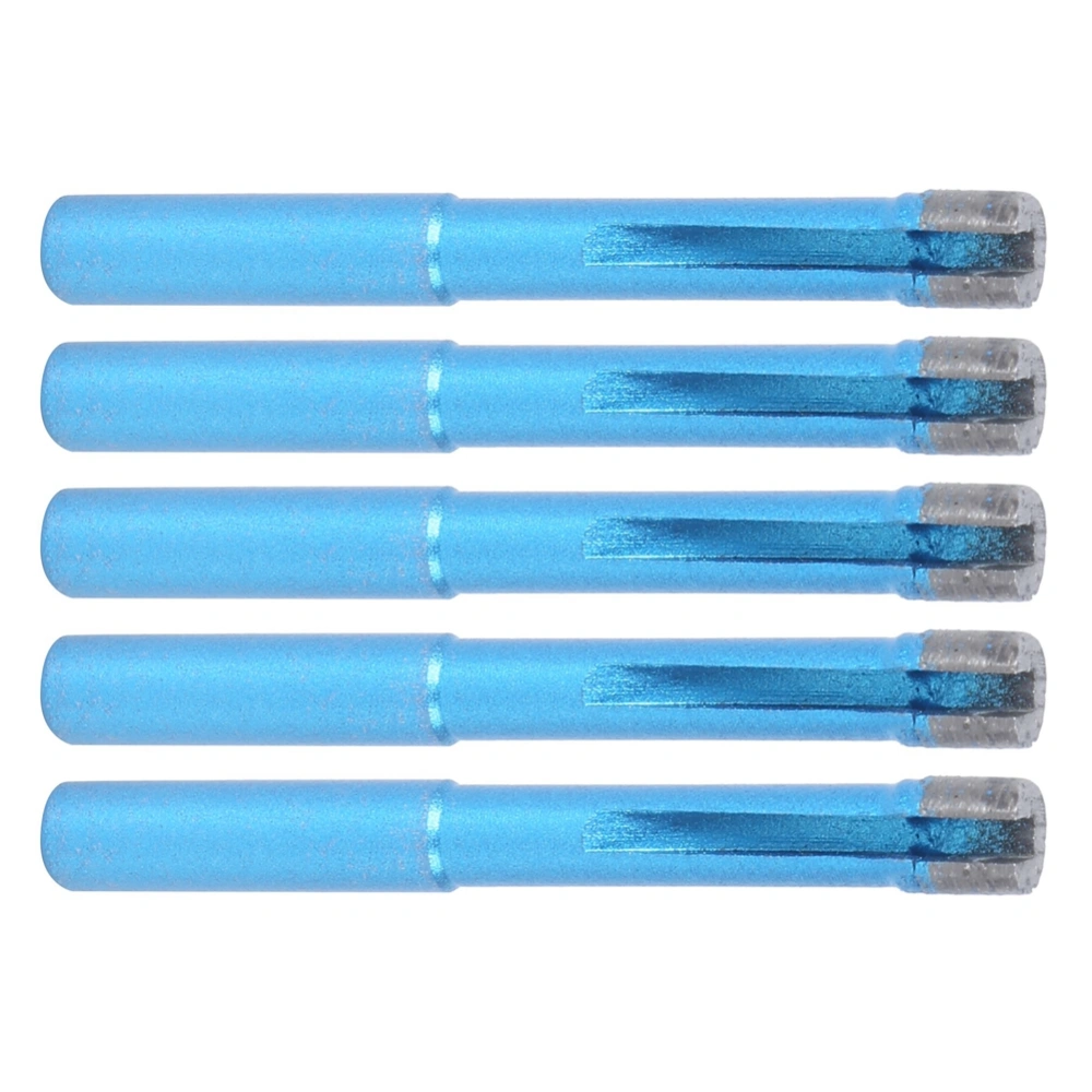 5PCs Diamond Hole Drill Bit Hardware Parts Blue 8mm for Granite / Ceramic Tiles / Concrete