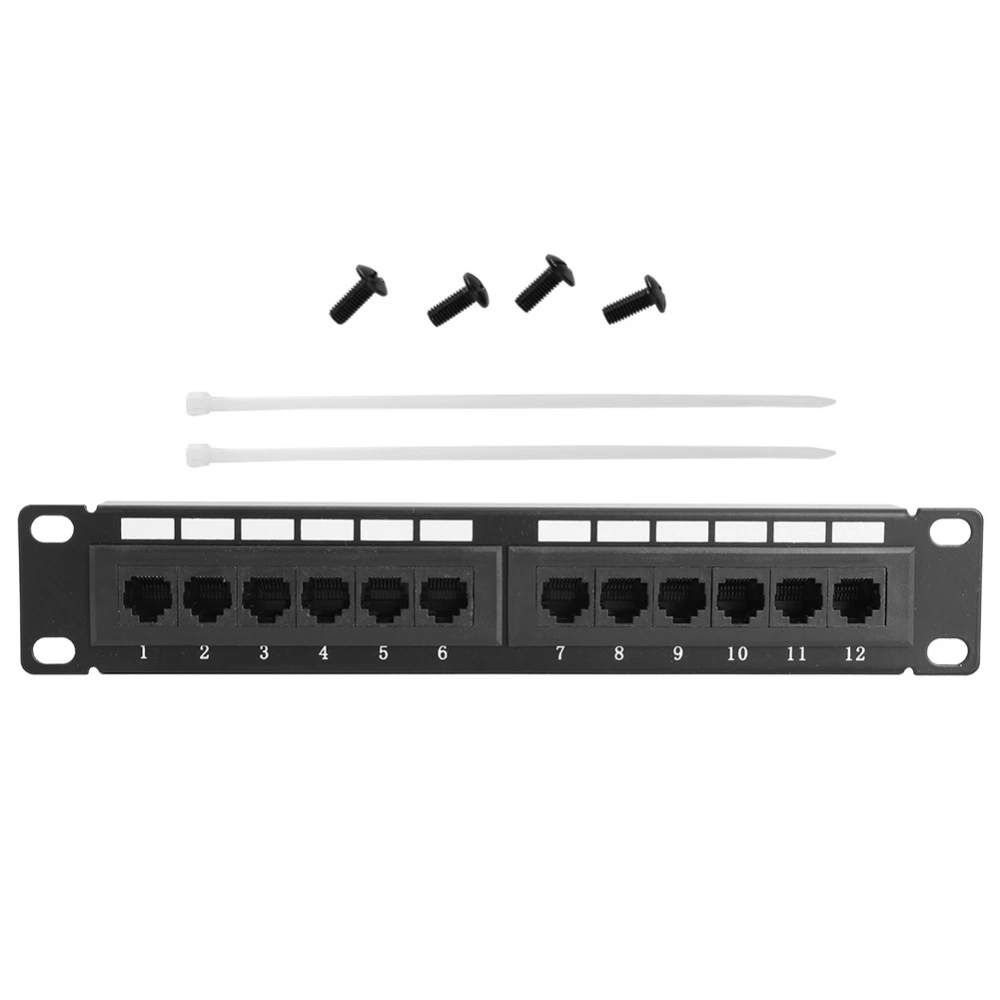 UTP 12Port Cable Rack CAT6 RJ45 Ethernet Network Data Patch Panel Without Bracket