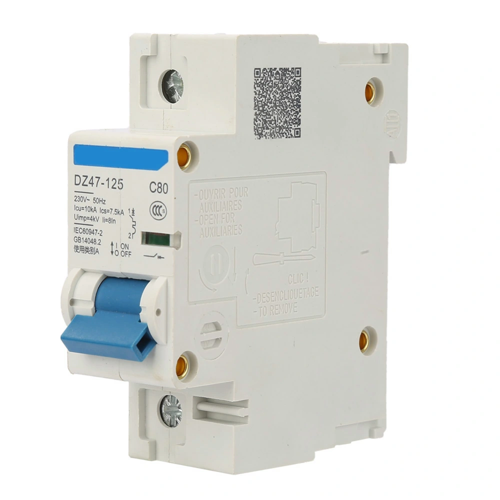 230V 80/100/125A Air Circuit Breaker DZ47-125 1P Current Miniature Circuit Breaker(80A)