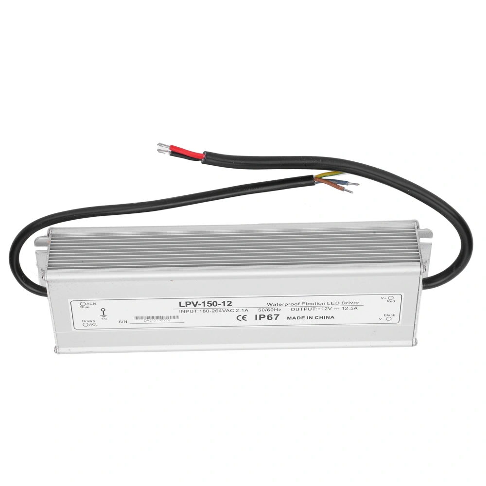 BERM Switching Power Supply IP67 Waterproof Overvoltage Protection DC12V 150W LPV‑150‑12