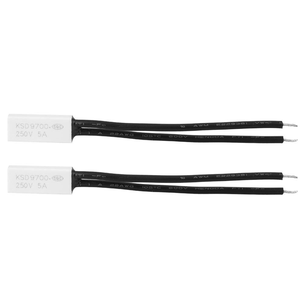 2pcs KSD9700 Normally Closed Temperature Control Switch Thermal Protector Plastic Probe120℃