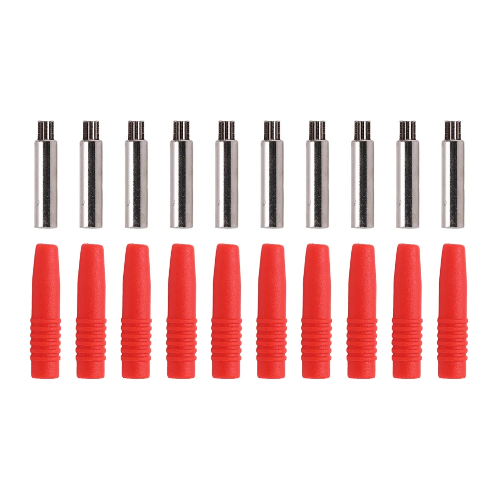 10Pcs Insulated 2mm Banana Plug Coupler with Protection Shrouded for Testing EquipmentRed