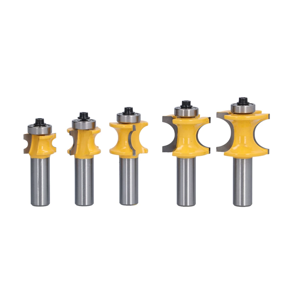 5Pcs 1/2in Shank Router Bit Half Round Bullnose Wood Milling Cutter for CNC Engraving Machine