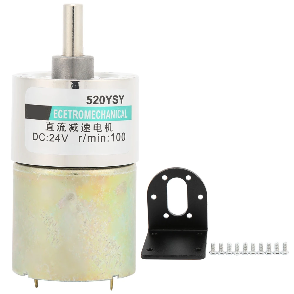 DC Reduction Motor with Bracket CW/CCW Low Speed Adjustable 24V for Micro Machinery100rpm/min